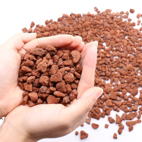 Volcanic Rock for Plants. Red Color Lava Rock. 1/5 Inch - 10 lbs for Potting Soil, Succulents, Pots, Plants, Gardening, Indoor, Crafting, Vase Fillers
