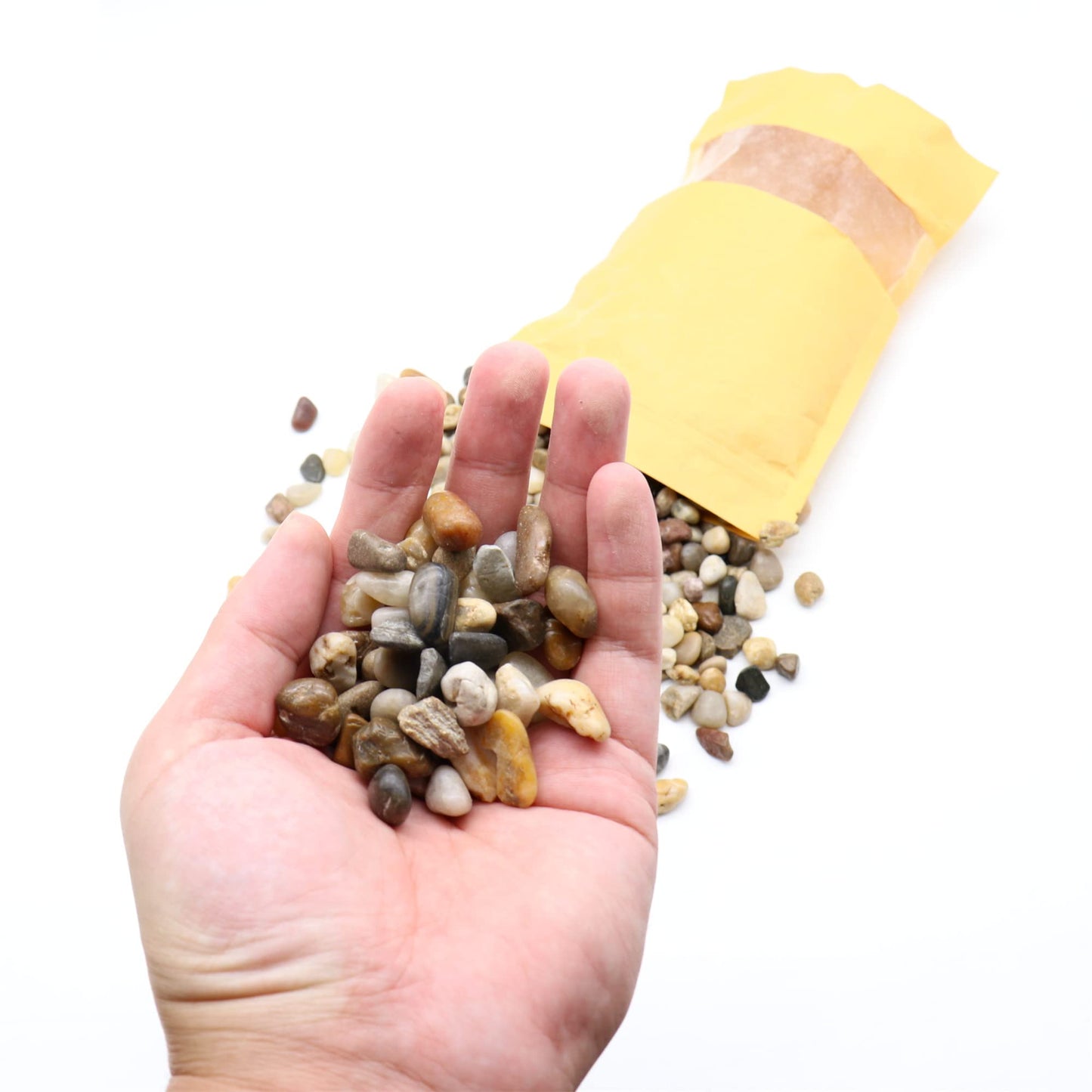 Premium Pebbles Rocks for Plants. Mixed Color Decorative Pebbles. 1/5 Inch 2 lbs. for Garden, Landscaping, Indoor, Vase fillers, Crafting, Succulents, pots, Plants (Mini (0.2 Inch), Mixed Color, 2)