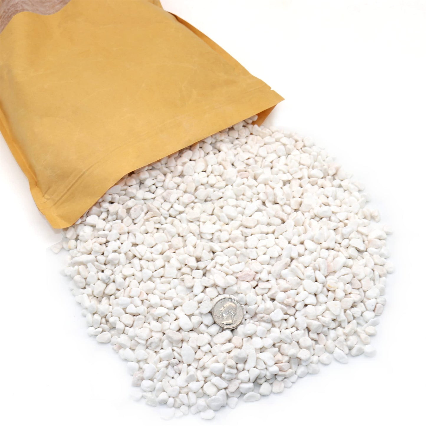 Premium Pebbles White Rocks. White Decorative Pebbles. 1/5 Inch – 5 lbs for Garden, Landscaping, Indoor, Vase fillers, Crafting, Succulents, pots, Plants (Mini (0.2 Inch), White - Tumbled, 5)