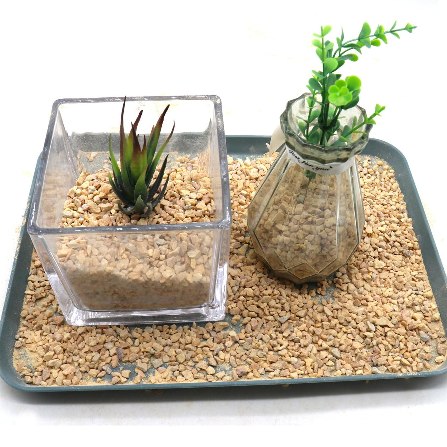 Premium Pebbles Coarse Sand. Light Brown Color. 1/8 Inch 10 lbs. for Potting Soil, Succulents, Pots, Plants, Gardening, Indoor, Crafting, Vase Fillers (X-Mini, COARSE Sand - Light Brown, 10)