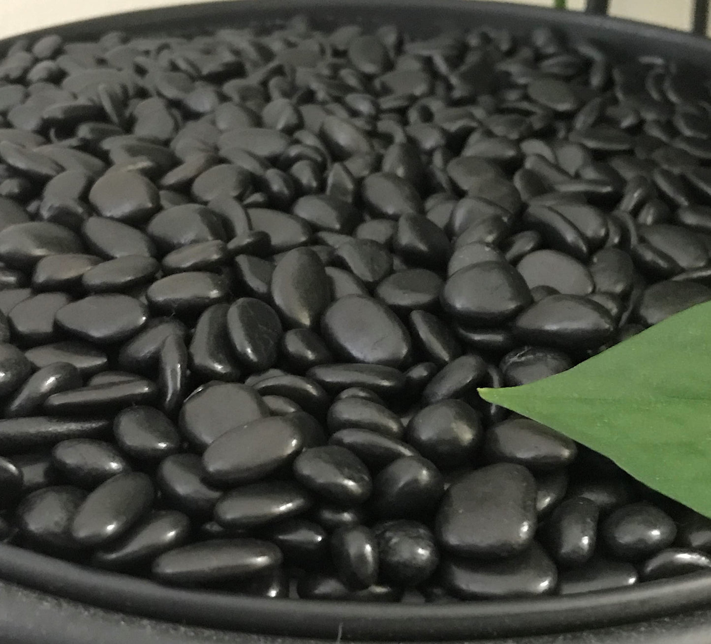 Premium Pebbles Black Rocks for Plants. Black Decorative Polished Pebbles. 1/5 Inch – 10 lbs. for Plants, Garden, Landscaping, Vase fillers, Succulents, pots (Mini (0.2 Inch), Black -Polished, 10)