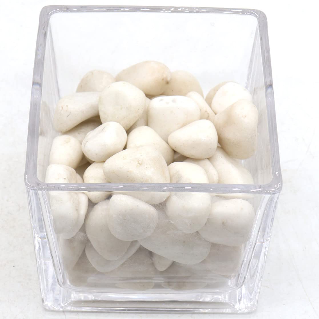 Premium Pebbles White Rocks for Plants. White Decorative Polished Pebbles. 1 to 2 Inch – 10lbs for Plants, Garden, Succulents, pots, Plants (MD (1 to 2 Inch), White - Lightly Polished, 10)
