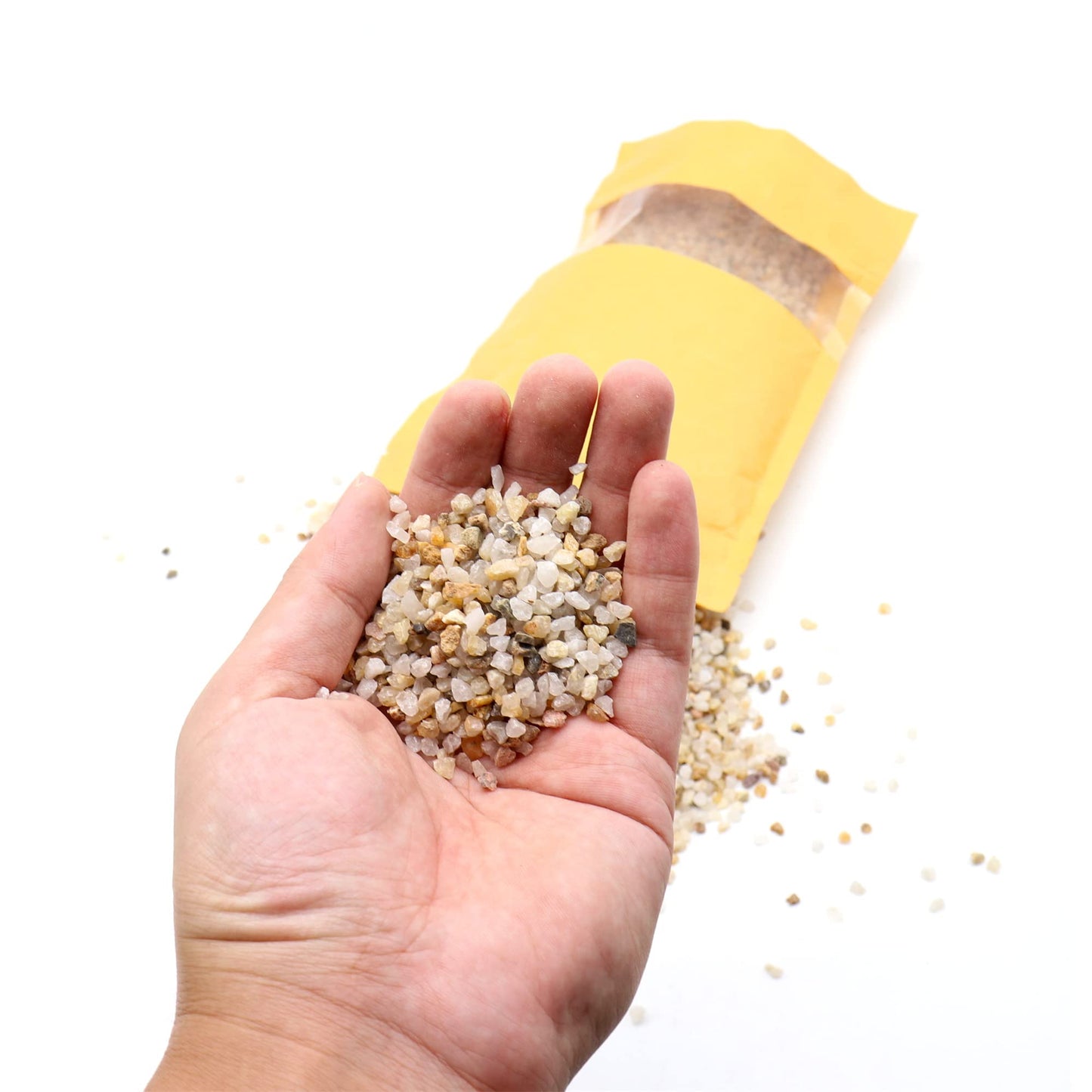 coarse sand for potting mix Premium Pebbles Coarse Sand. Golden Color. 1/8 Inch 2 lbs. for Potting Soil, Succulents, Pots, Plants, Gardening, Indoor, Crafting, Vase Fillers