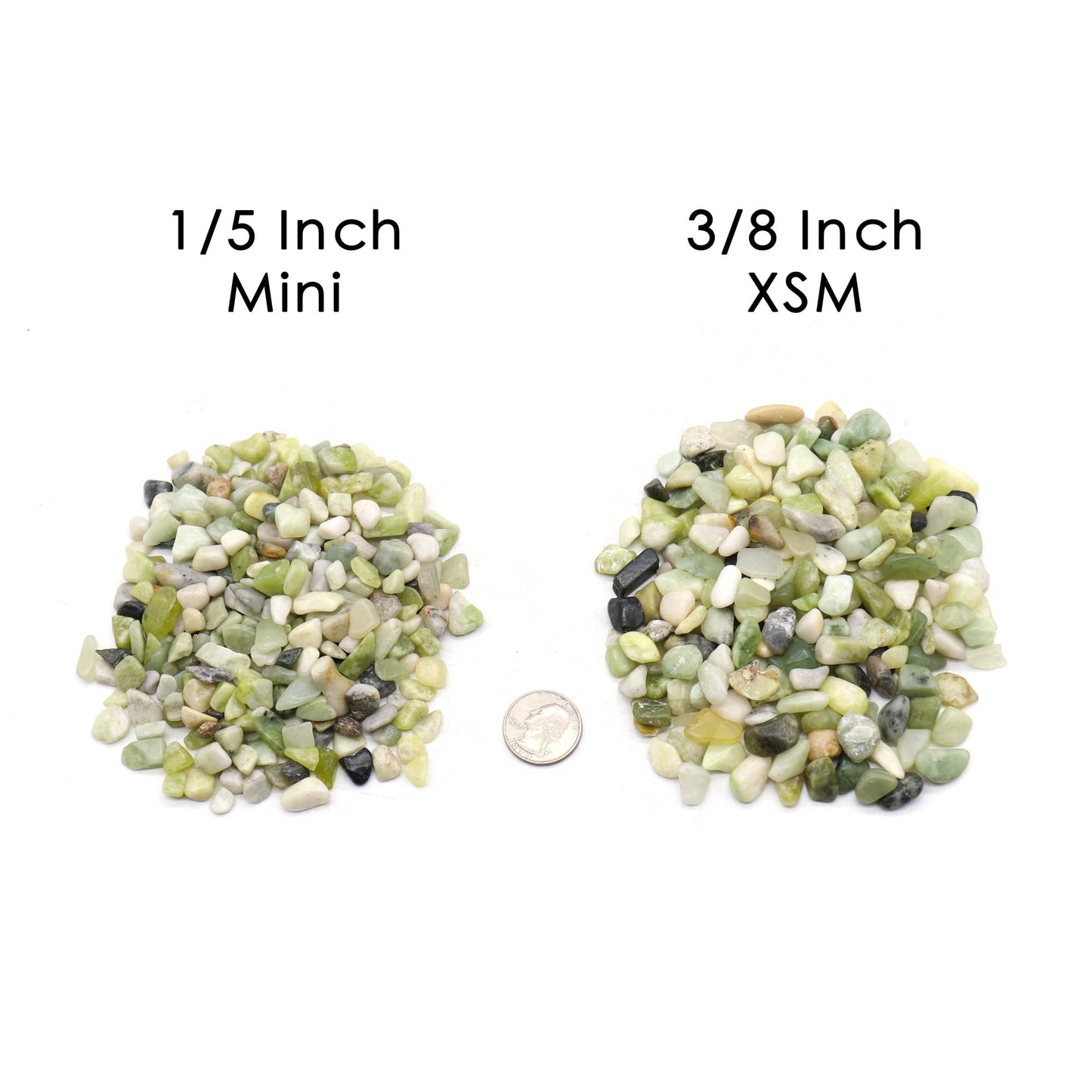 Premium Pebbles Rocks for Plants. Green Jade Decorative Polished Pebbles. 3/8 Inch – 10 lbs for Plants, Garden, Landscaping, Crafting, Succulents, pots (XSM (0.375 Inch), Green Jade - Polished, 10)